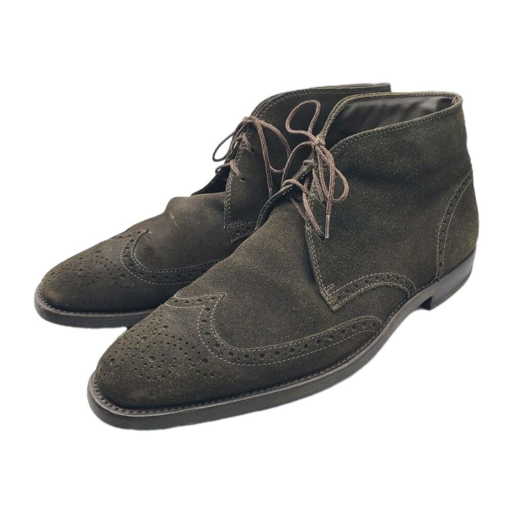 Tod’s Size 8.5 Men’s Brown Suede ankle Boots Made in Italy wingtip brogue